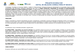 projeto ecosoltur edital de seleção consultoria nº 004/2014