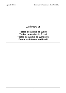 CAPÍTULO VII Teclas de Atalho do Word Teclas de