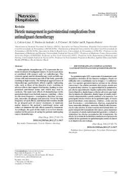 Revisión Dietetic management in gastrointestinal complications from