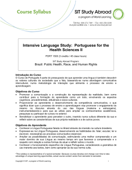 Intensive Language Study: Portuguese for the
