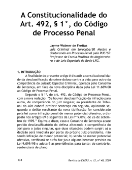 A Constitucionalidade do Art. 492, § 1°, do Código de