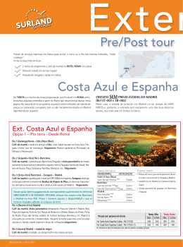 Pre/Post tour em Lisboa Costa Azul e Espanha (Desde Ro