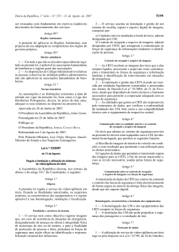 Lei 33/ 2007 - Comissão Nacional de Protecção de Dados
