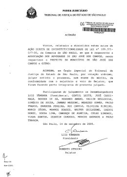 PODER JUDICIÁRIO TRIBUNAL DE JUSTIÇA DO ESTADO DE SÃO