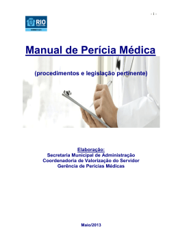 Manual de Perícia Médica - Prefeitura do Rio de Janeiro