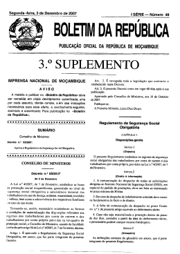 Decreto 53/2007 de 3 de Dezembro