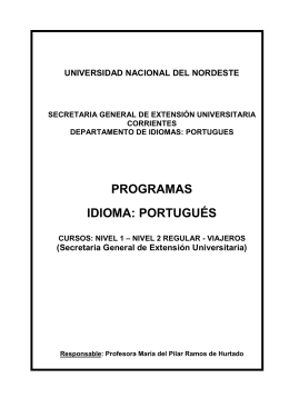 programas idioma: portugués - extensión universitaria de la unne