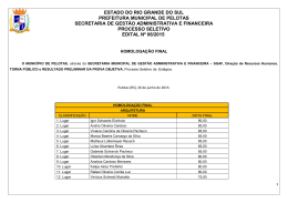 Homologação Final - Prefeitura Municipal de Pelotas