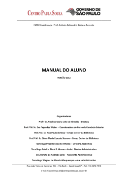 MANUAL DO ALUNO - Fatec Itapetininga