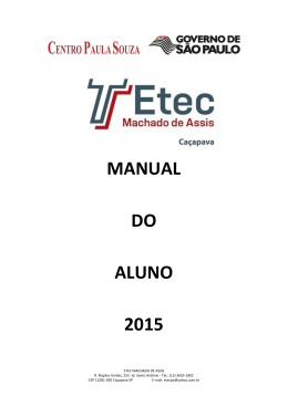 MANUAL DO ALUNO 2015 - Etec Machado de Assis