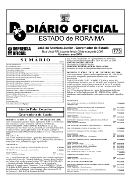 D.O.E. Nº 773.pmd - Imprensa Oficial do Estado de Roraima