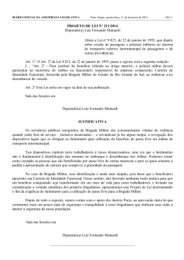 PROJETO DE LEI Nº 211/2014 Deputado(a) Luiz Fernando