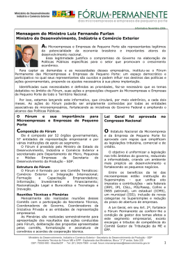 Mensagem do Ministro Luiz Fernando Furlan