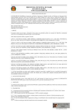 Edital do Leilão n° 001/2015. - Portal da Prefeitura Municipal de Mairi