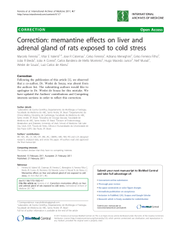 Correction: memantine effects on liver and adrenal