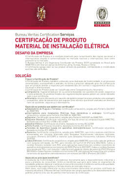 Folheto Certificação de Produto Material de Instalação Elétrica