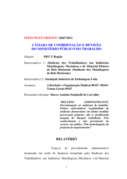 Processo PGT/CCR/nº 14847/2011 - Ministério Público do Trabalho