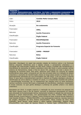 pesquisa 1: a cidade iberoamericana- história, cultura e