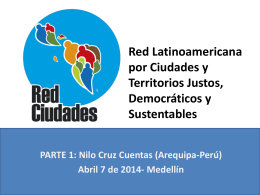 Lunes 7 de abril: “Red latinoamericana por ciudades…”