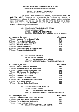 edital de homologação - Tribunal de Justiça do Estado de Goiás