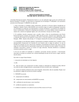 EDITAL DE CONVOCAÇÃO Nº 029/2015