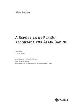 Trecho - A República de Platão recontada por Alain Badiou