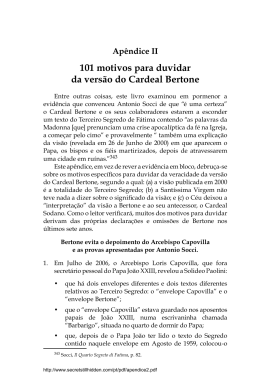 101 motivos para duvidar da versão do Cardeal Bertone