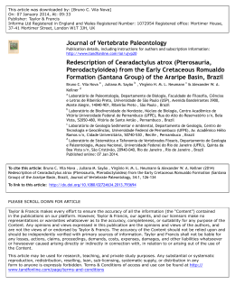 Journal of Vertebrate Paleontology Redescription of Cearadactylus