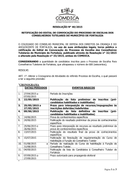 Retificação ao Edital 32.2015 - Prefeitura Municipal de Fortaleza