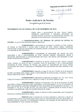 Provimento CGJ 15-2014 - Tribunal de Justiça da Paraíba