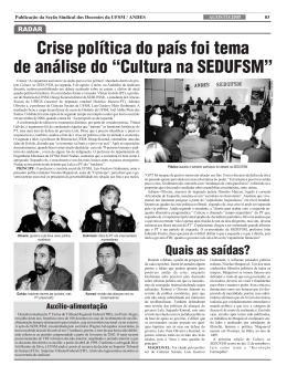 Crise política do país foi tema de análise do “Cultura na SEDUFSM”