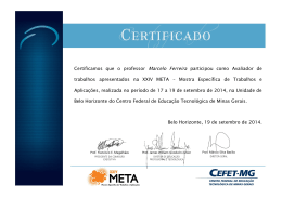 Certificamos que o professor Marcelo Ferreira - DEPT - Cefet-MG