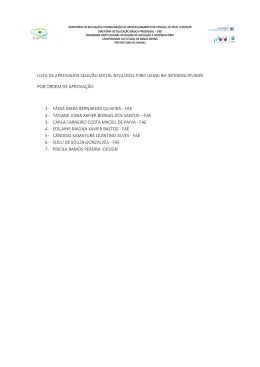 lista de aprovados seleção edital nº22/2015 pibid uemg bh
