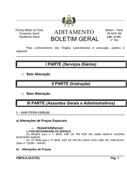 ADT BG 164- De 26 AGO 1999 - Proxy da Polícia Militar do Pará!