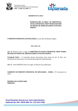 decreto 017/2015 - Portal da Prefeitura Municipal de Esplanada