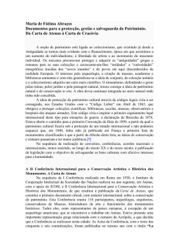 Maria de Fátima Abraços Documentos para a protecção, gestão e
