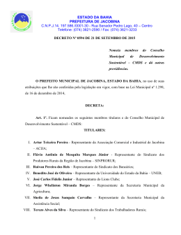 Decreto Nº 0594 de 21 de setembro de 2015
