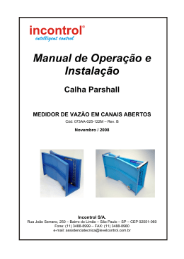 Manual de Operação e Instalação