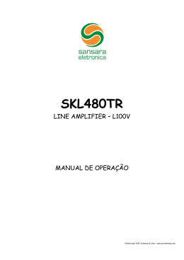 MANUAL DE OPERAÇÃO - AMPLIFICADOR SKL480TR