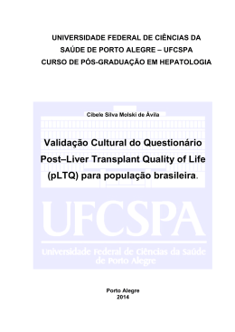 Validação Cultural do Questionário Post–Liver