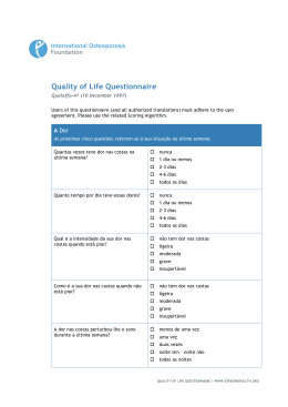 Quality of Life Questionnaire