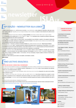 20ª edição – newsletter isla-lisboa ano lectivo 2010/2011