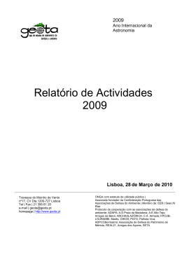 Relatório de Actividades 2009