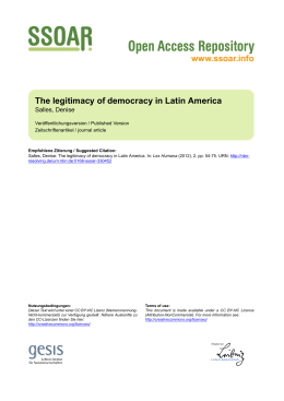 www.ssoar.info The legitimacy of democracy in Latin America