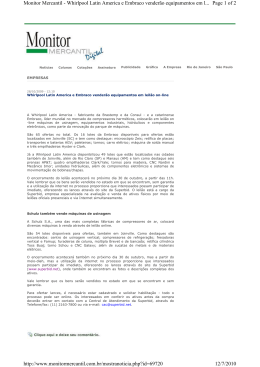 Page 1 of 2 Monitor Mercantil - Whirlpool Latin America e Embraco