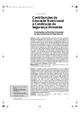 Contribuições da Educação Nutricional à Construção da