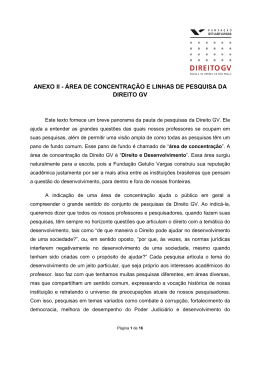 Anexo II - Área e linhas 2013 - FGV DIREITO SP
