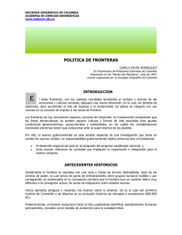 “ POLITICA DE FRONTERAS ” - Sociedad Geográfica de Colombia