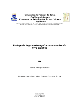 Português língua estrangeira: uma análise do livro didático