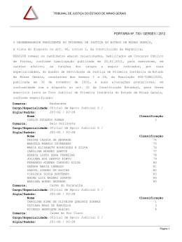 Portaria nº 730/2012 - Tribunal de Justiça de Minas Gerais
